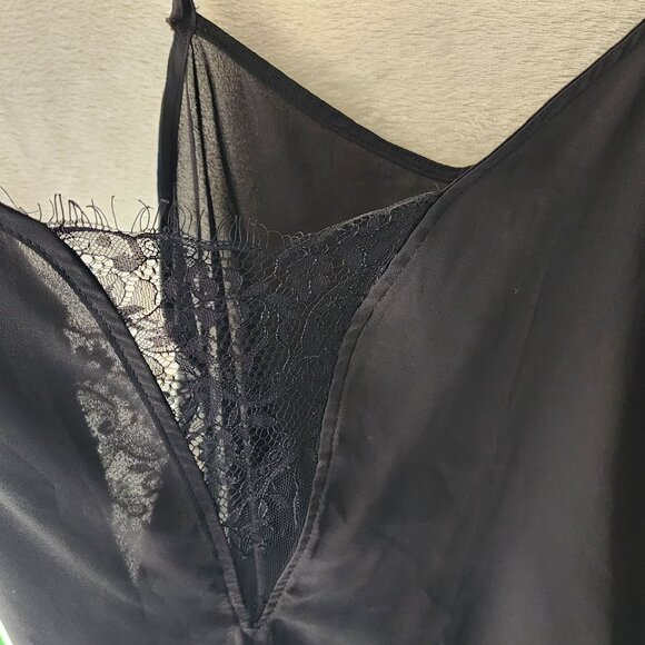 Torrid sz 3 / 3X black silky cami with lace sexy - Picture 2 of 9